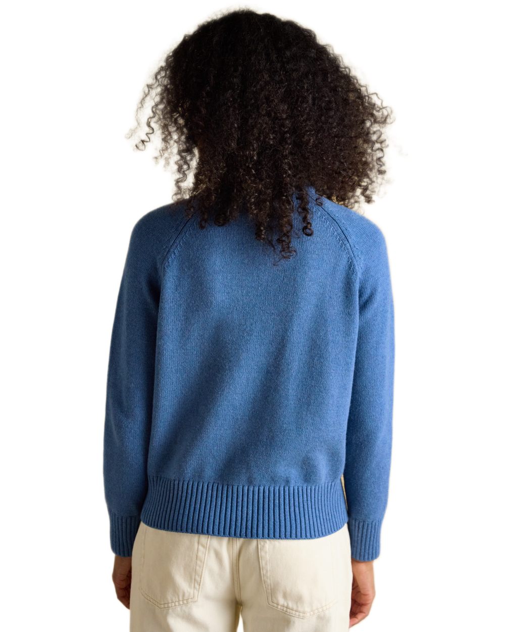 Mariner Blue Coloured Joules Jonty Intarsia Knit Jumper on white background 