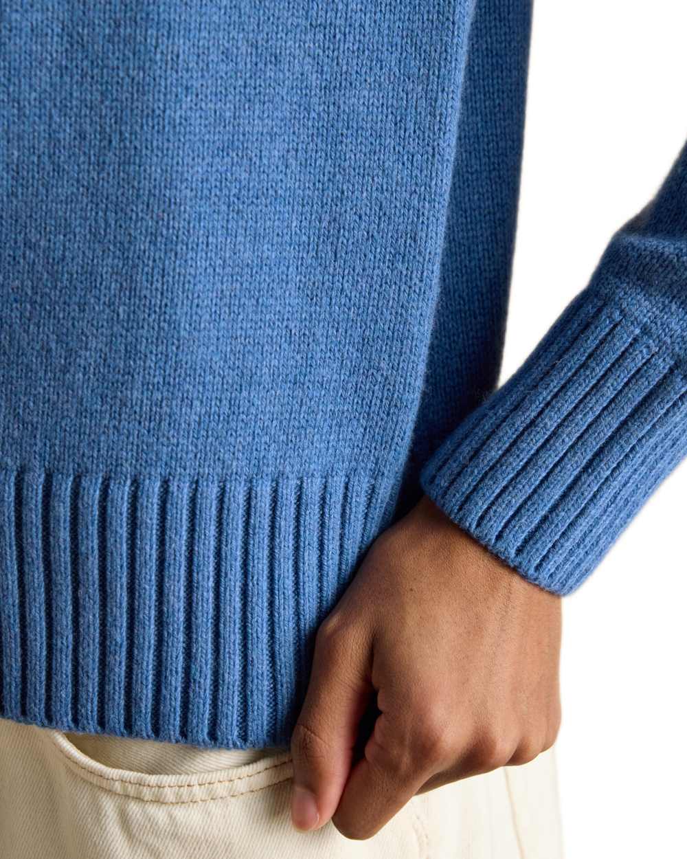 Mariner Blue Coloured Joules Jonty Intarsia Knit Jumper on white background 