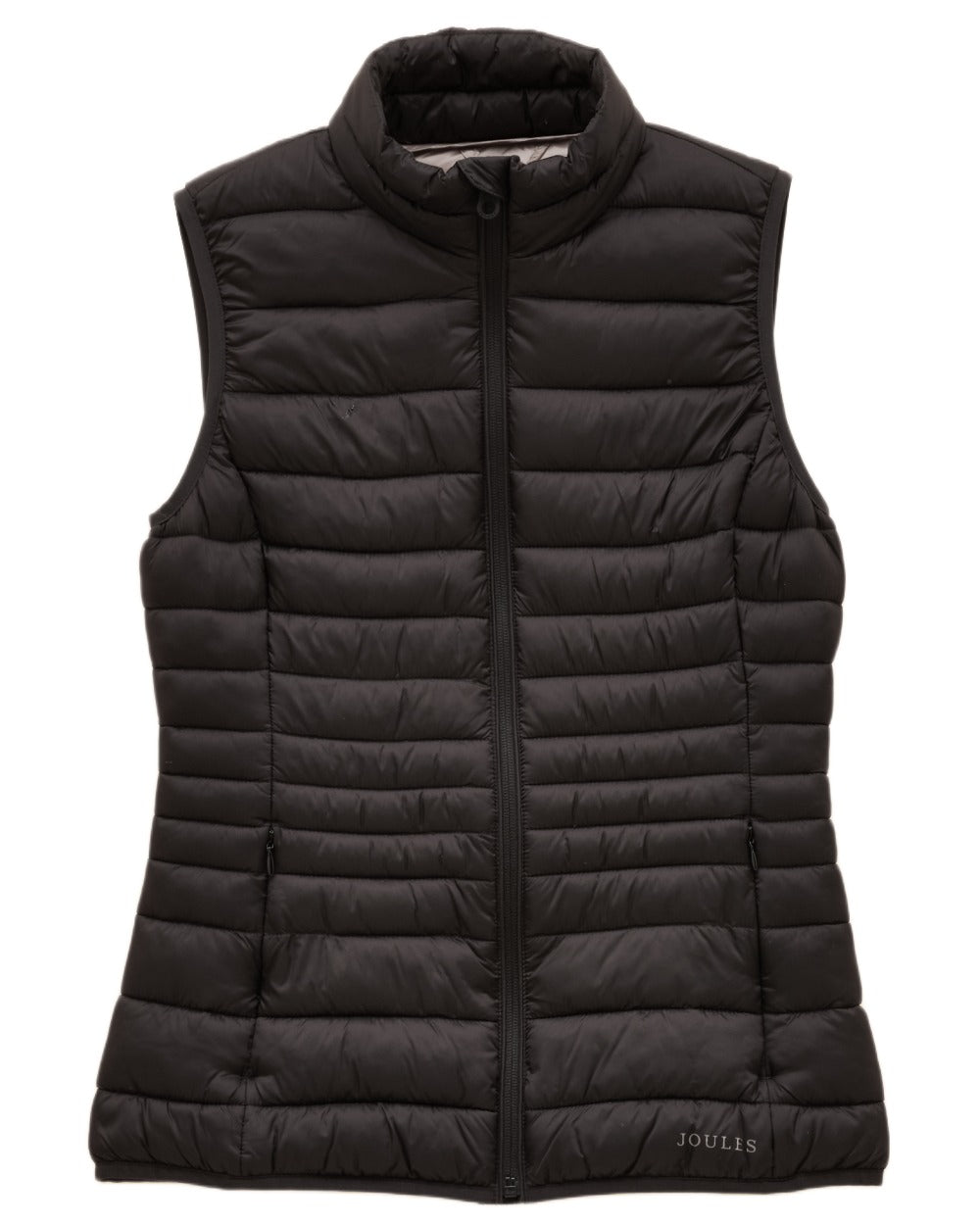 Black coloured Joules Kenley Showerproof Padded Gilet on white background 