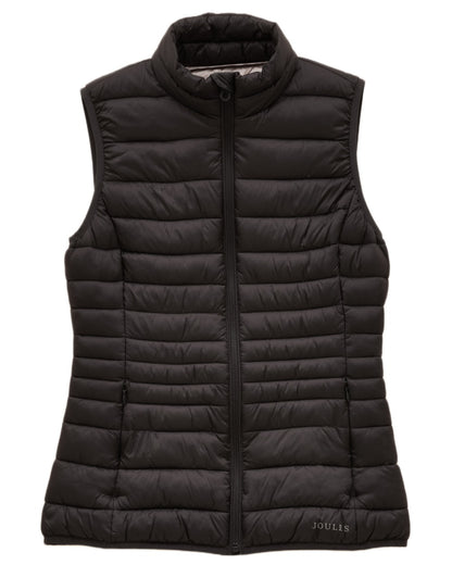 Black coloured Joules Kenley Showerproof Padded Gilet on white background 