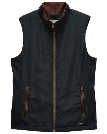 Navy coloured Joules Mens Farnham Padded Fleece Lined Gilet on white background 