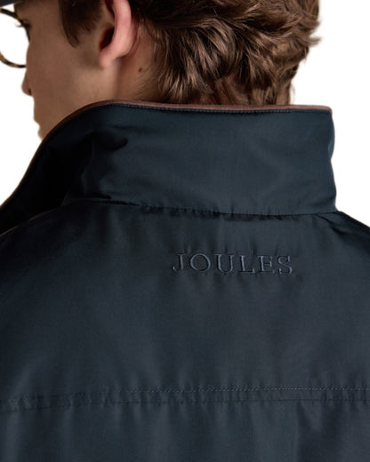 Navy coloured Joules Mens Farnham Padded Fleece Lined Gilet on white background 