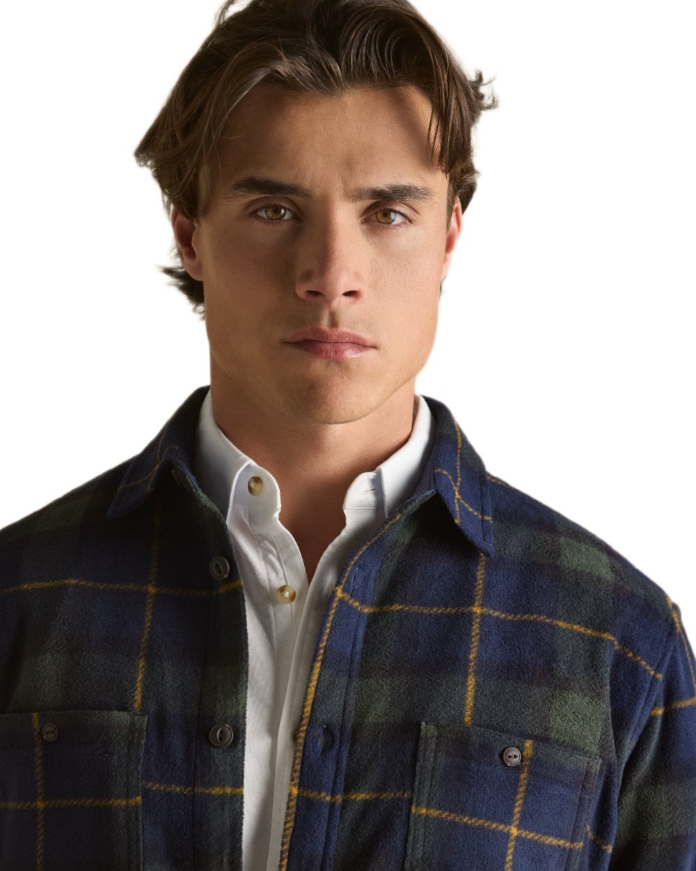 Navy Coloured Joules Mens Fleece Shirts on white background 