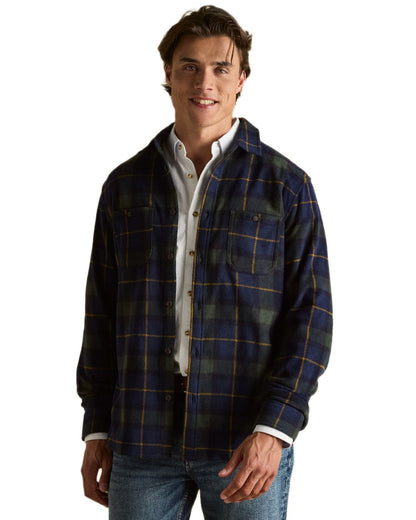 Navy Coloured Joules Mens Fleece Shirts on white background 