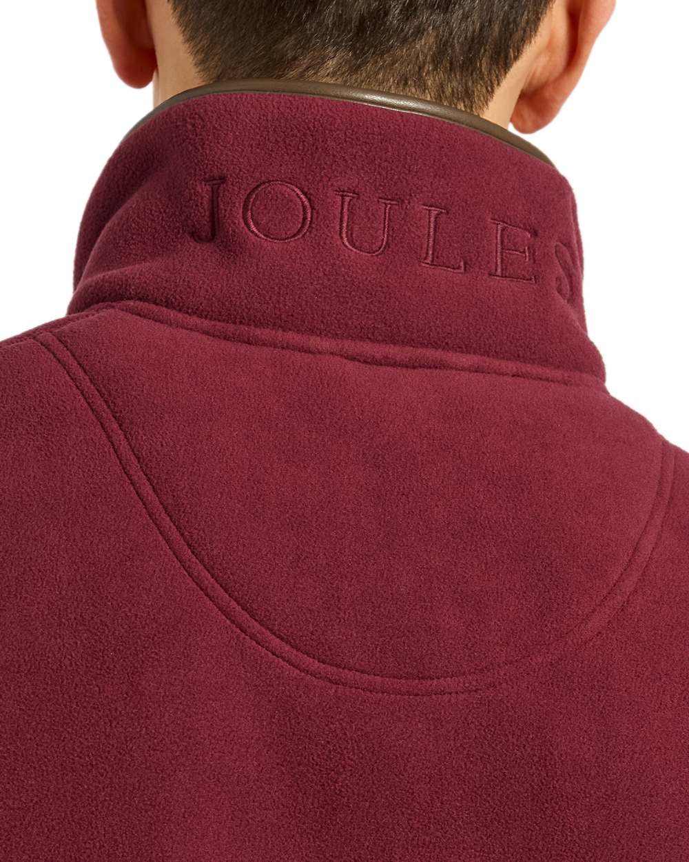 Burgundy Red Coloured Joules Mens Heritage Fleece Gilet on white background 