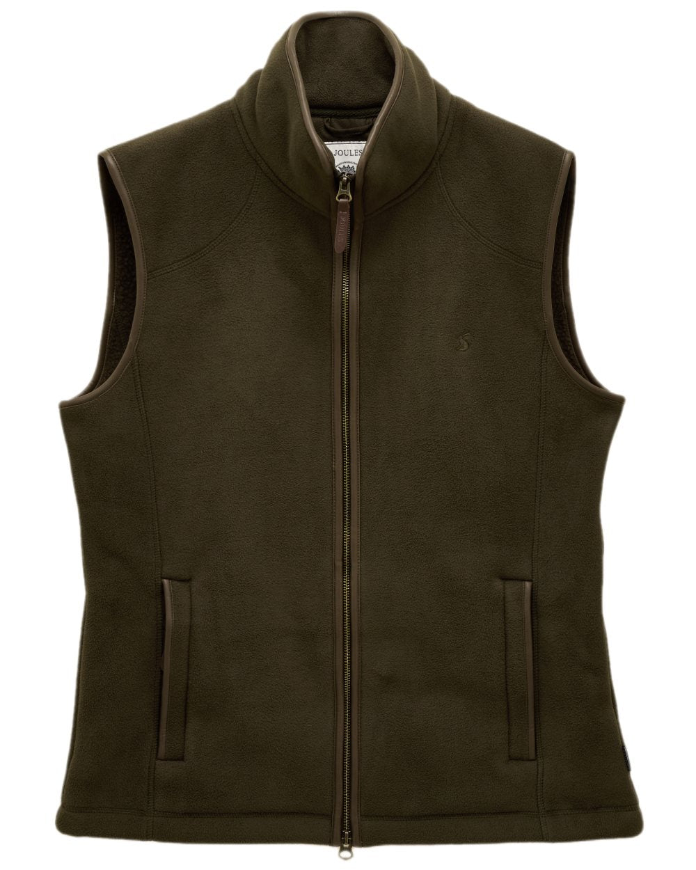 Green Coloured Joules Mens Heritage Fleece Gilet on white background 