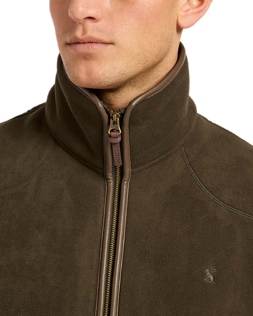 Green Coloured Joules Mens Heritage Fleece Gilet on white background 