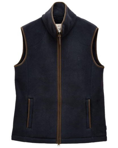 Navy Coloured Joules Mens Heritage Fleece Gilet on white background 