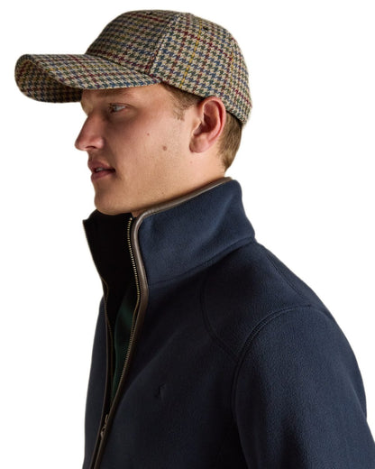 Navy Coloured Joules Mens Heritage Full Zip Through Fleece on white background 