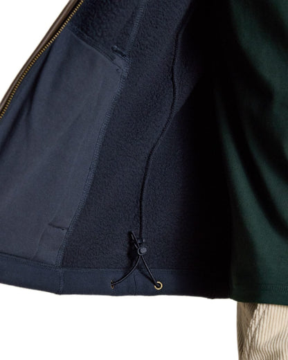 Navy Coloured Joules Mens Heritage Full Zip Through Fleece on white background 