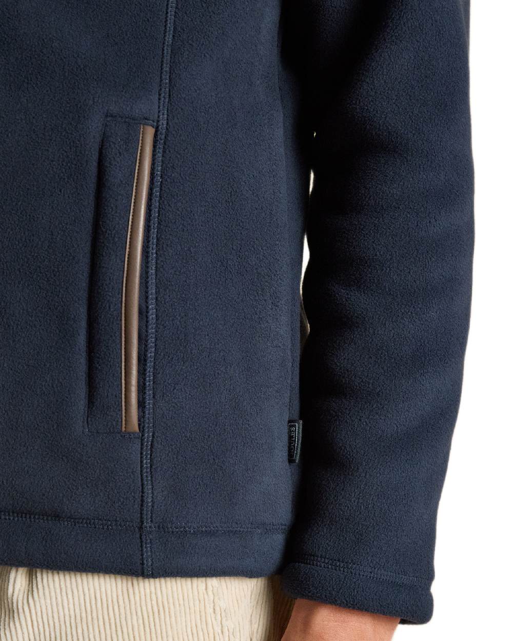 Navy Coloured Joules Mens Heritage Full Zip Through Fleece on white background 