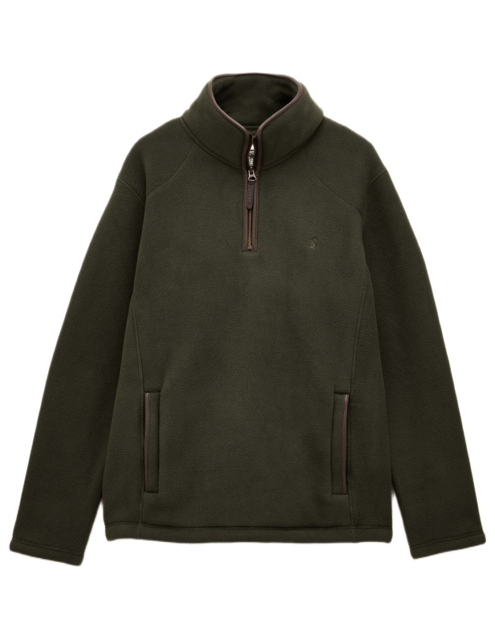Dark Green Coloured Joules Mens Heritage Quarter Zip Fleece on white background 