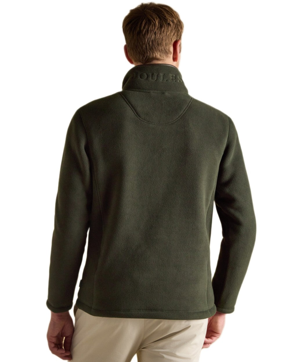 Dark Green Coloured Joules Mens Heritage Quarter Zip Fleece on white background 