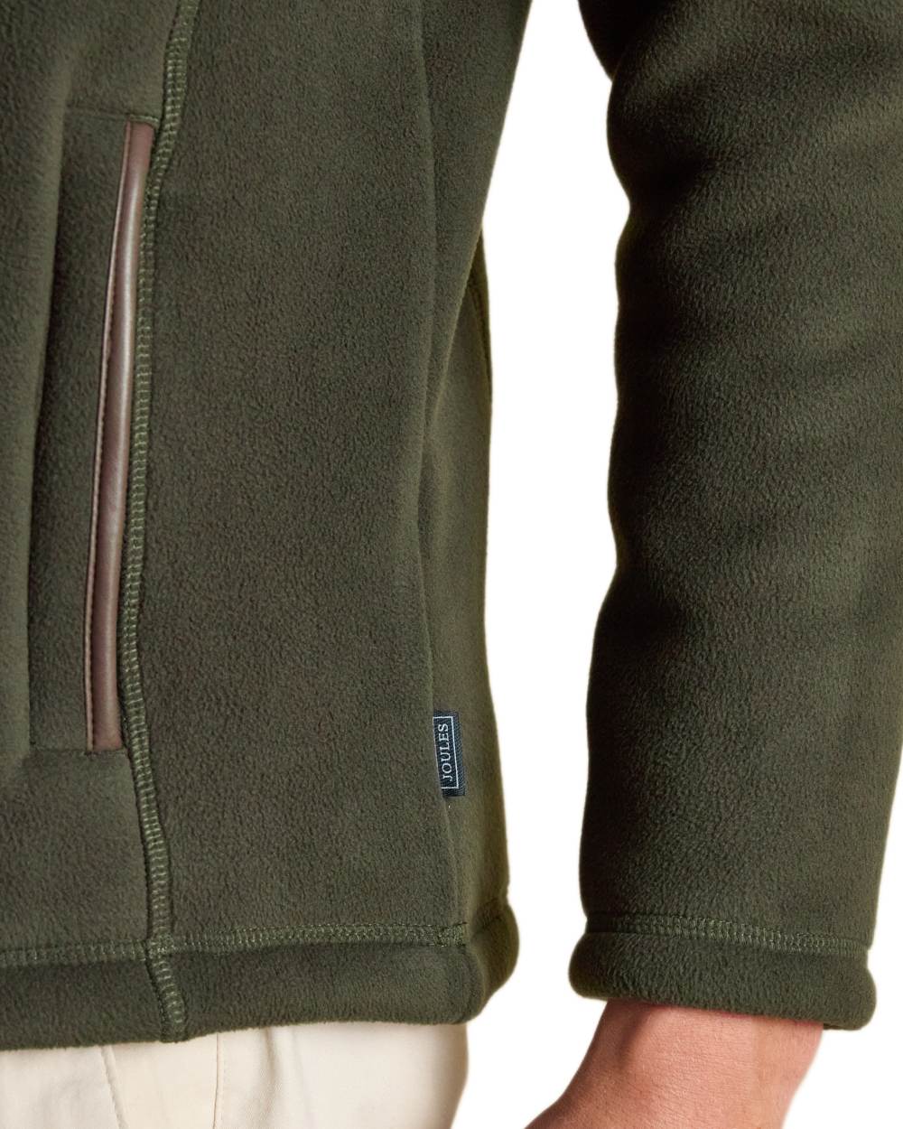 Dark Green Coloured Joules Mens Heritage Quarter Zip Fleece on white background 
