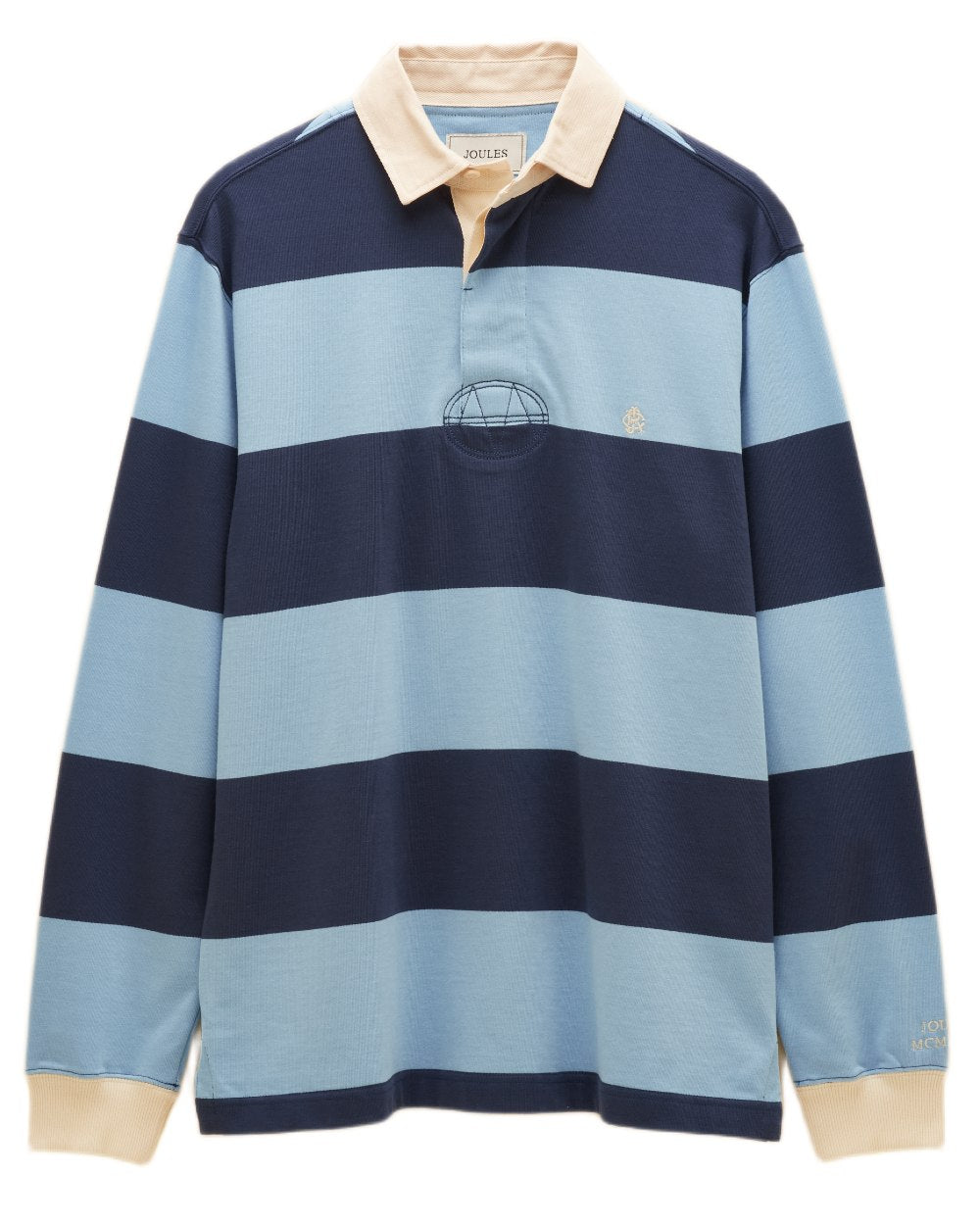 Blue Navy Coloured Joules Mens Onside Rugby Shirt on white background 
