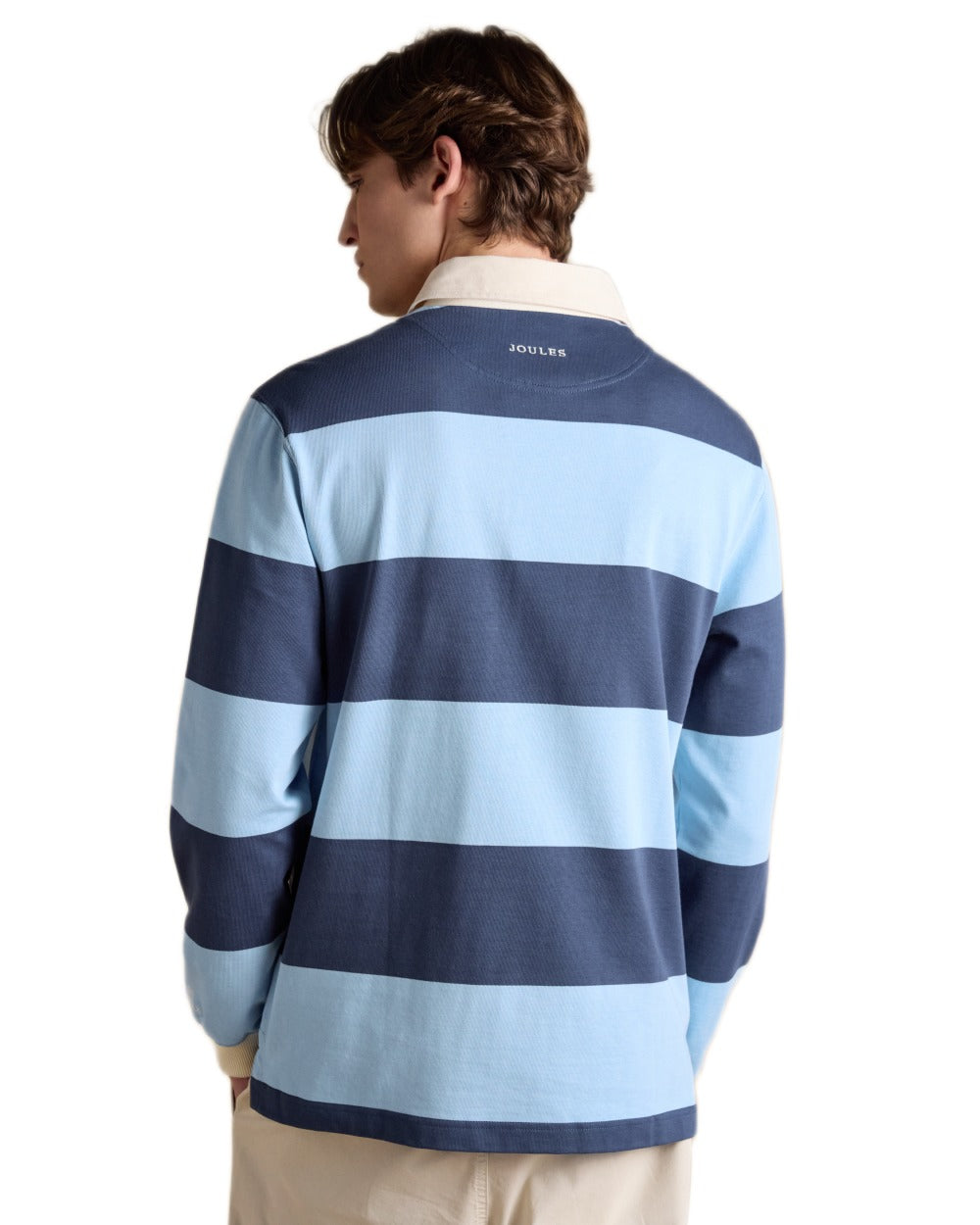 Blue Navy Coloured Joules Mens Onside Rugby Shirt on white background 
