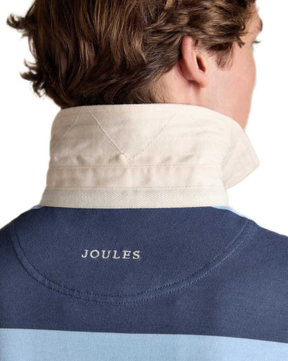 Blue Navy Coloured Joules Mens Onside Rugby Shirt on white background 