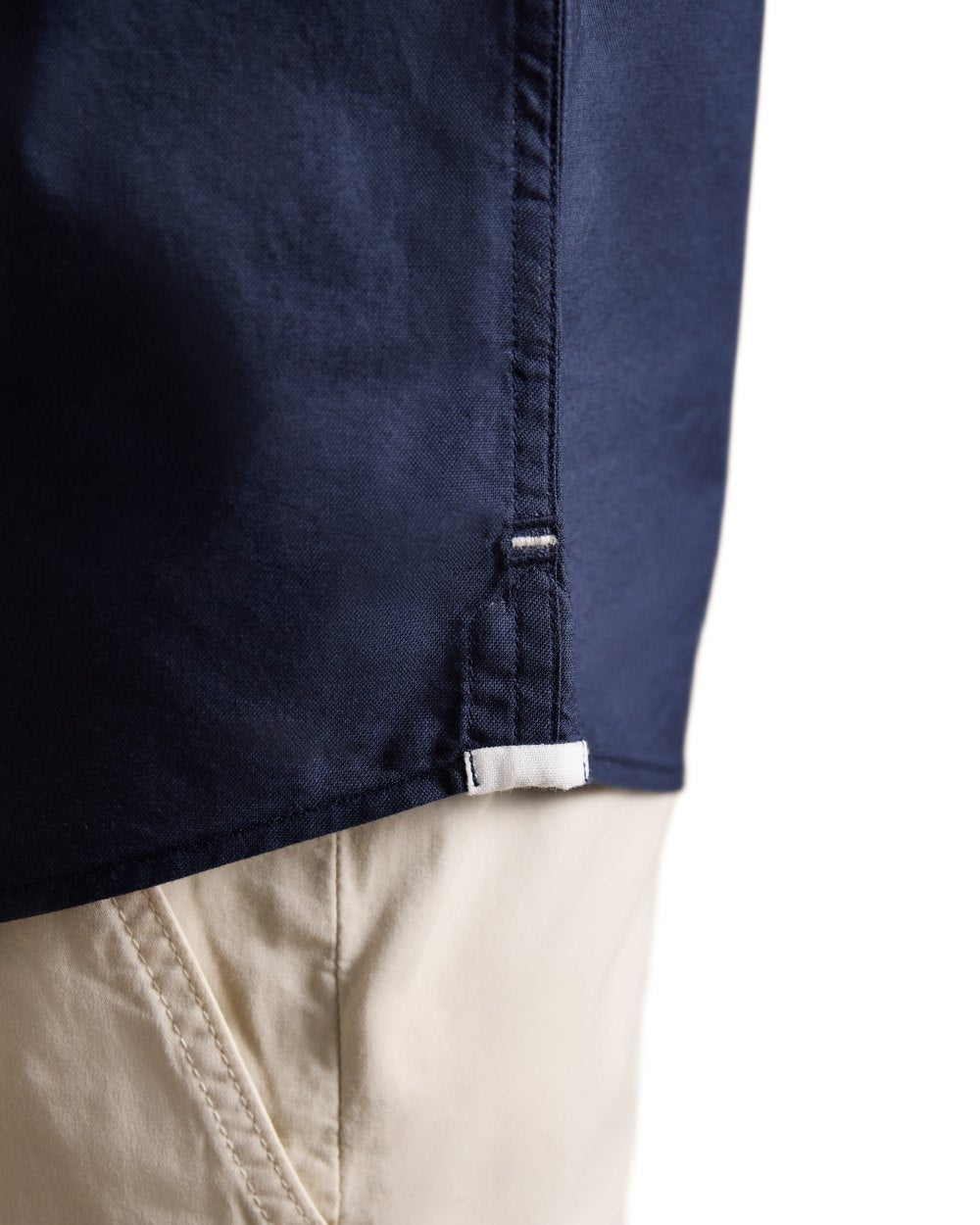 Navy coloured Joules Mens Oxford Short Sleeve Classic Fit Cotton Shirt on white background 