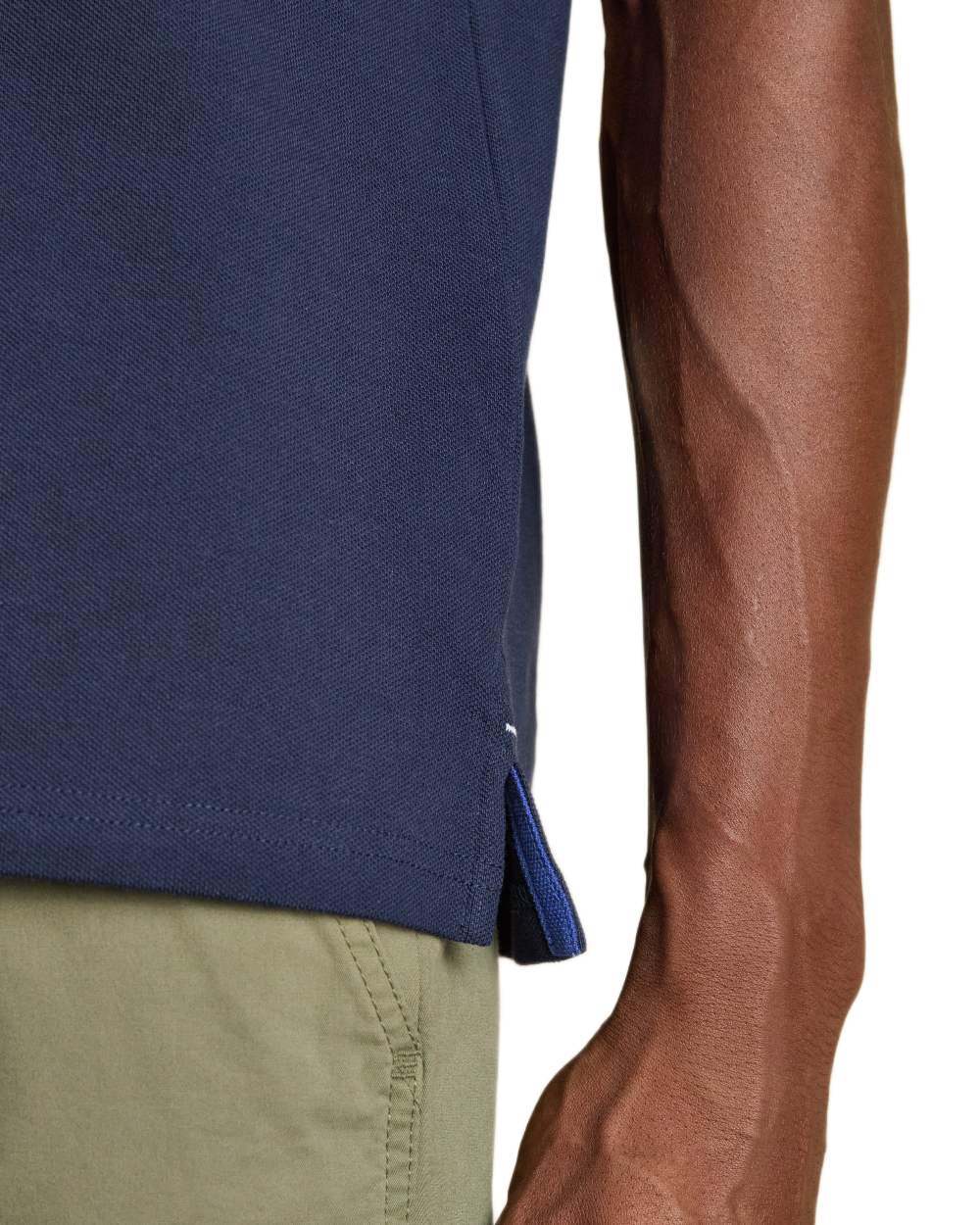 Navy coloured Joules Mens Woody Cotton Pique Polo Shirt on white background 