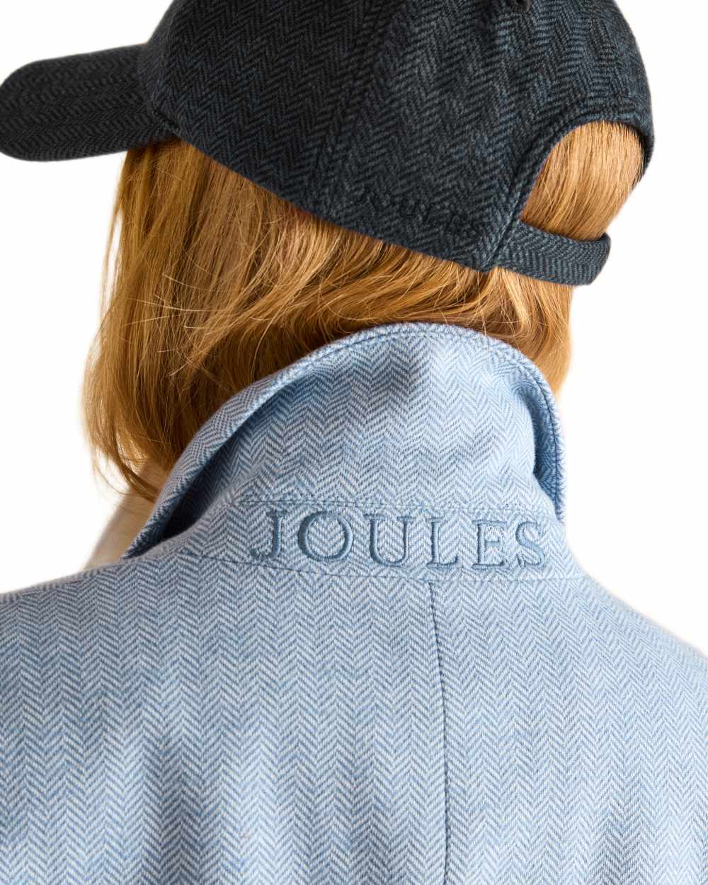 Blue Coloured Joules Womens Albury Cotton Blazer on white background 