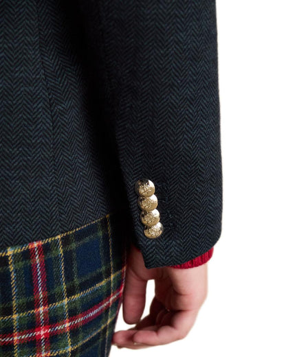 Navy Coloured Joules Womens Albury Cotton Blazer on white background 