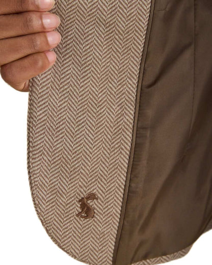 Tan Brown Coloured Joules Womens Albury Cotton Blazer on white background 