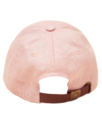 Pink coloured Joules Womens Daley Linen Cap on white background 