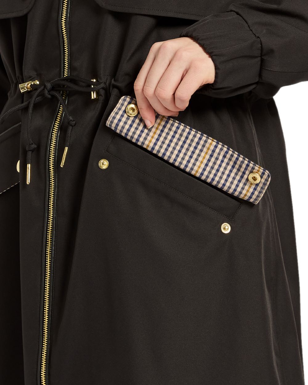 Black Coloured Joules Womens Elbridge Waterproof Coat on white background 