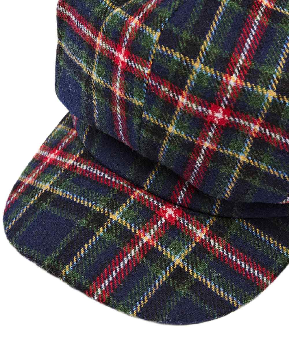 Navy Khaki Coloured Joules Womens Elvaston Baker Boy Hat on white background 