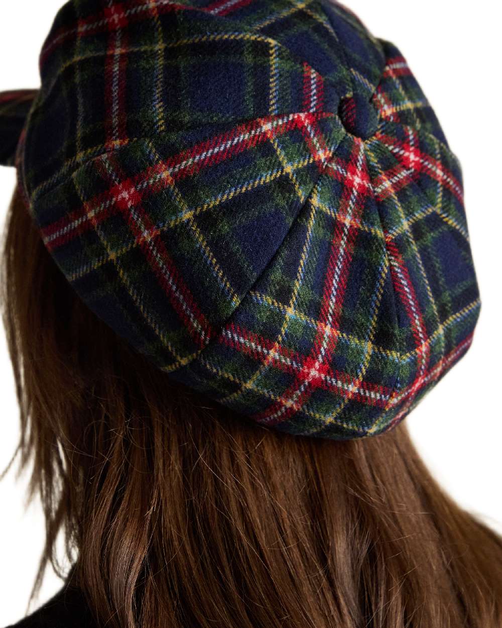 Navy Khaki Coloured Joules Womens Elvaston Baker Boy Hat on white background 