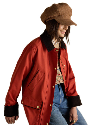 Tan Brown Coloured Joules Womens Elvaston Baker Boy Hat on white background 