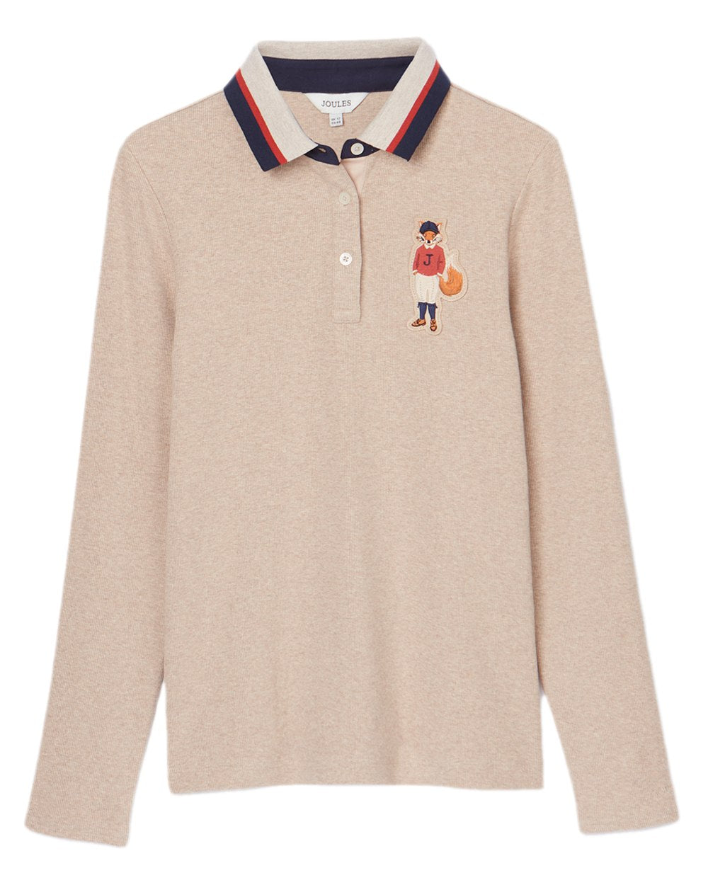 Neutral Coloured Joules Womens Fairfield Jonty Polo Shirts on white background 