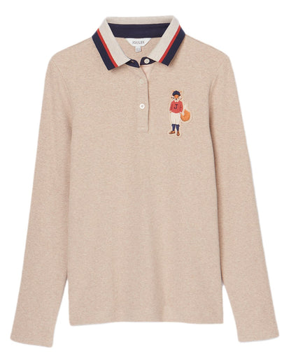Neutral Coloured Joules Womens Fairfield Jonty Polo Shirts on white background 