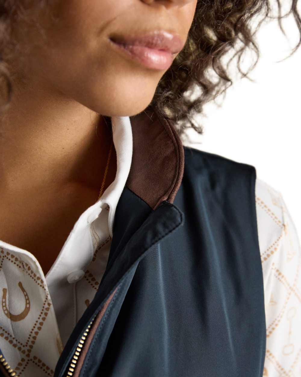 Navy coloured Joules Womens Farnham Fleece Lined Lightweight Gilet on white background 