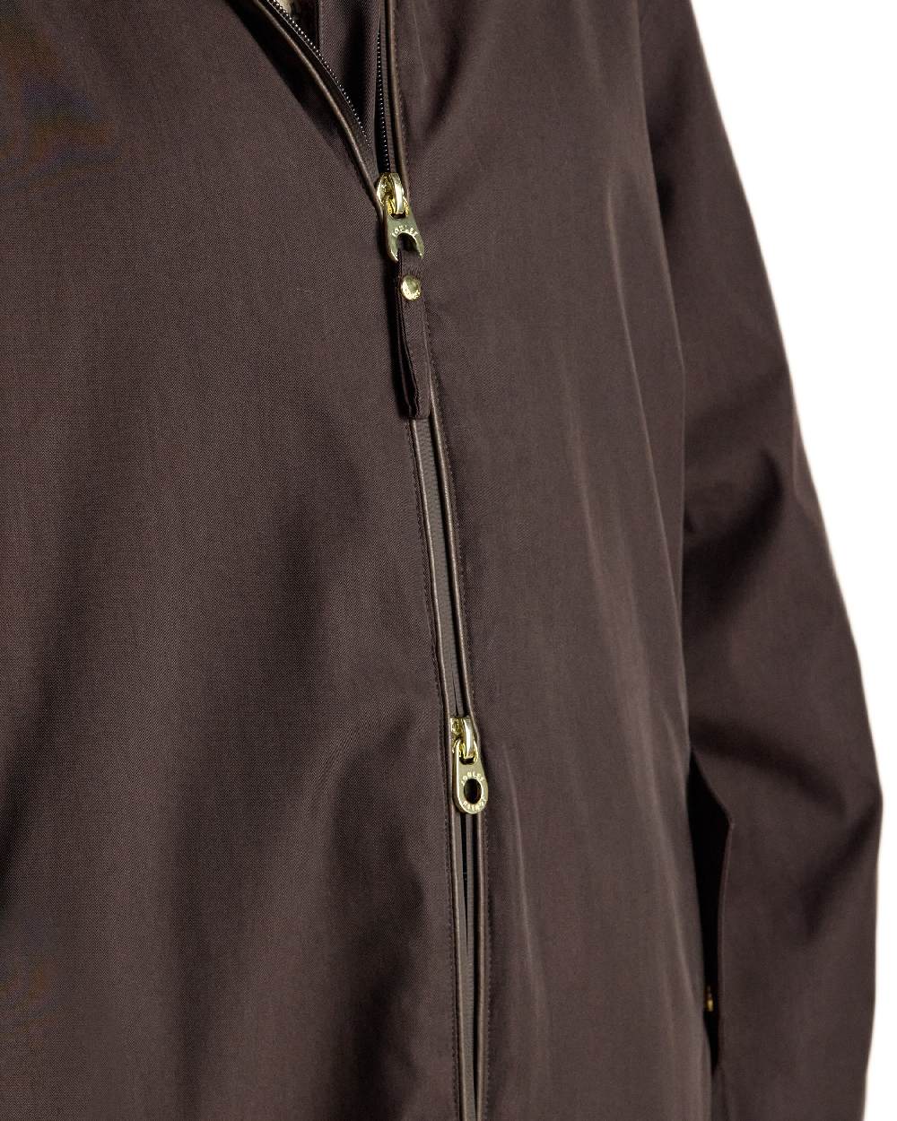 Chocolate Coloured Joules Womens Fleecelined Waterproof Coveralls on white background 