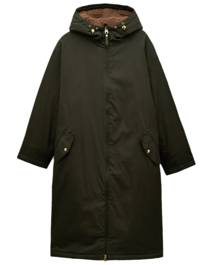 Rosemary Green Coloured Joules Womens Fleecelined Waterproof Coveralls on white background 