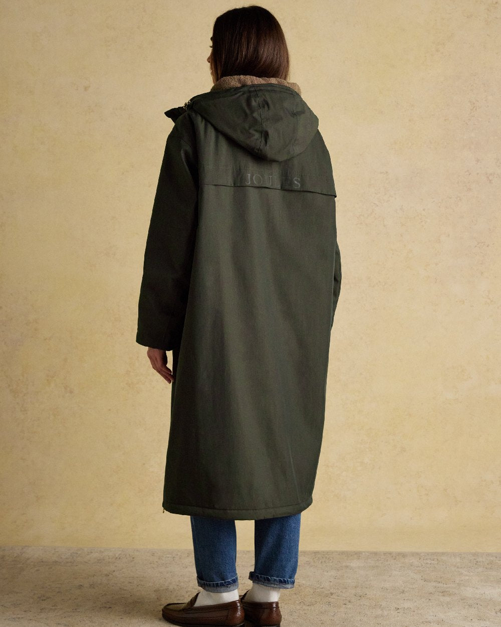 Rosemary Green Coloured Joules Womens Fleecelined Waterproof Coveralls on indoor background 