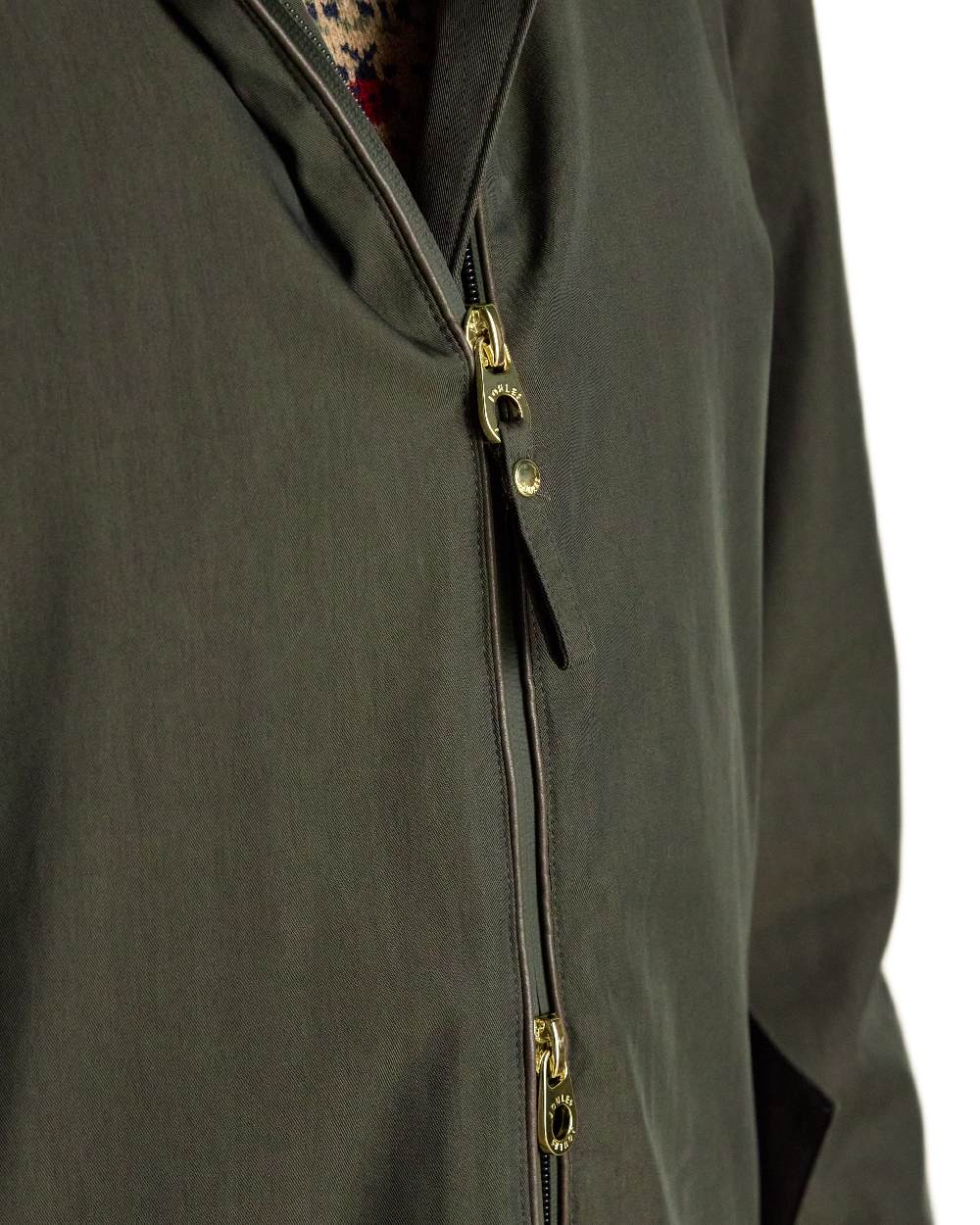 Rosemary Green Coloured Joules Womens Fleecelined Waterproof Coveralls on white background 