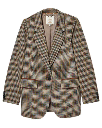 Elton Tweed Coloured Joules Womens Hackmore Relaxed Fit Wool Blend Tweed Blazer on white background 