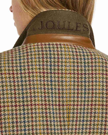 Elton Tweed Coloured Joules Womens Hackmore Relaxed Fit Wool Blend Tweed Blazer on white background 