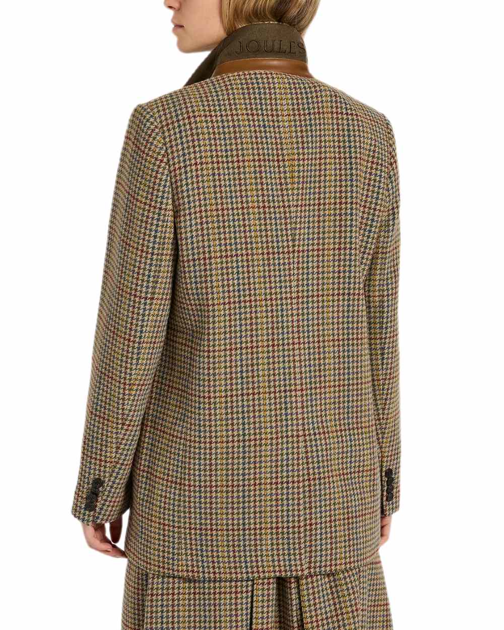Elton Tweed Coloured Joules Womens Hackmore Relaxed Fit Wool Blend Tweed Blazer on white background 