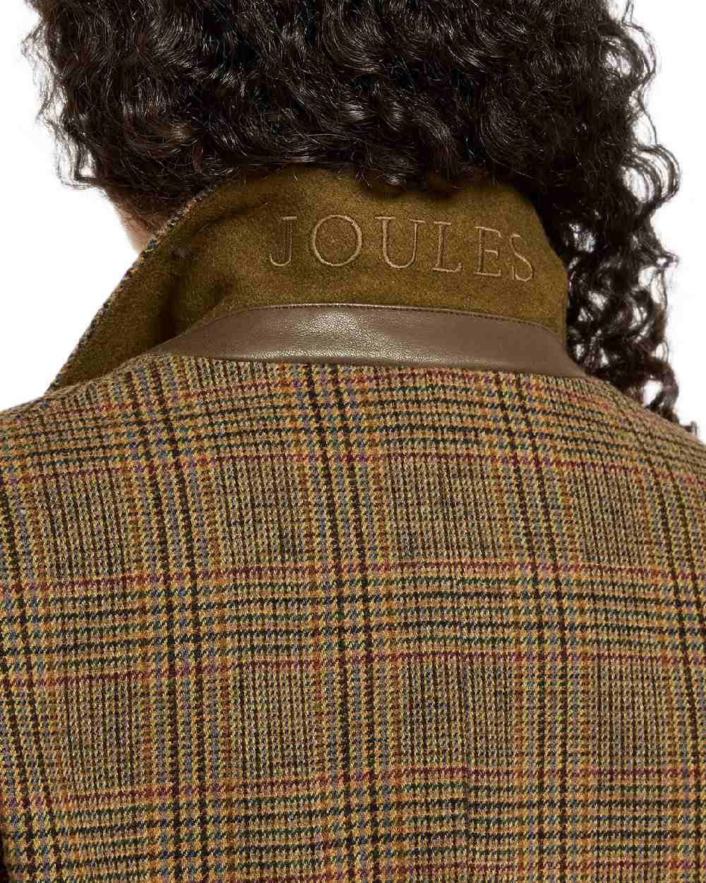Roston Tweed Coloured Joules Womens Hackmore Relaxed Fit Wool Blend Tweed Blazer on white background 