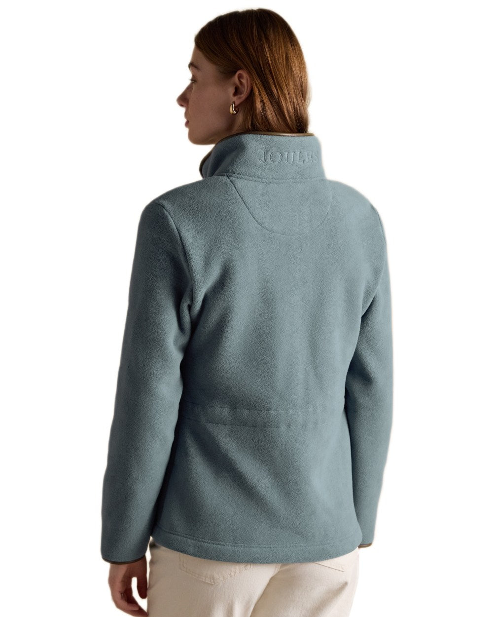 Blue Coloured Joules Womens Heritage Full Zip Through Fleece on white background 