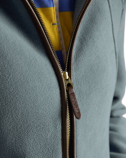 Blue Coloured Joules Womens Heritage Full Zip Through Fleece on white background 