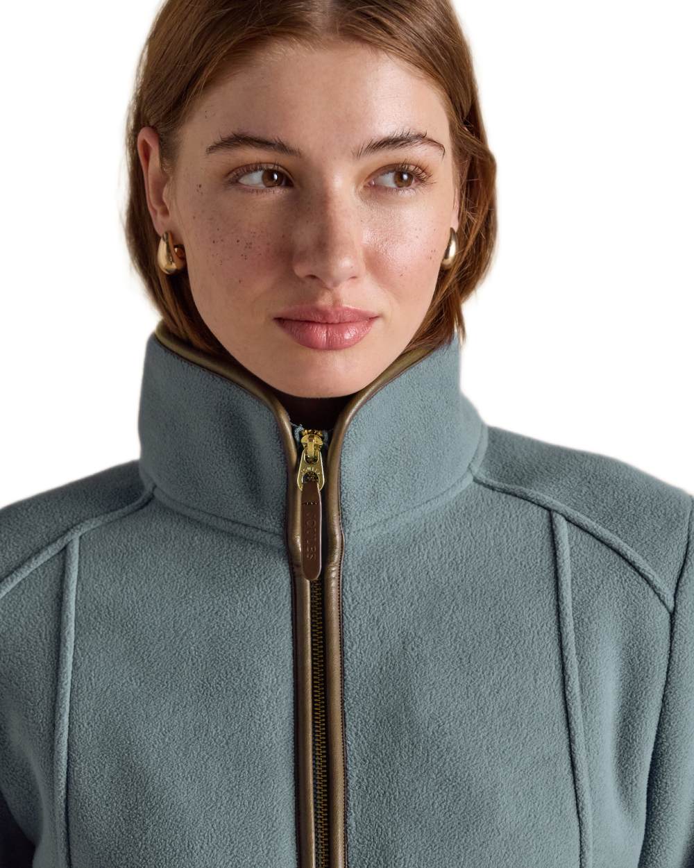 Blue Coloured Joules Womens Heritage Full Zip Through Fleece on white background 