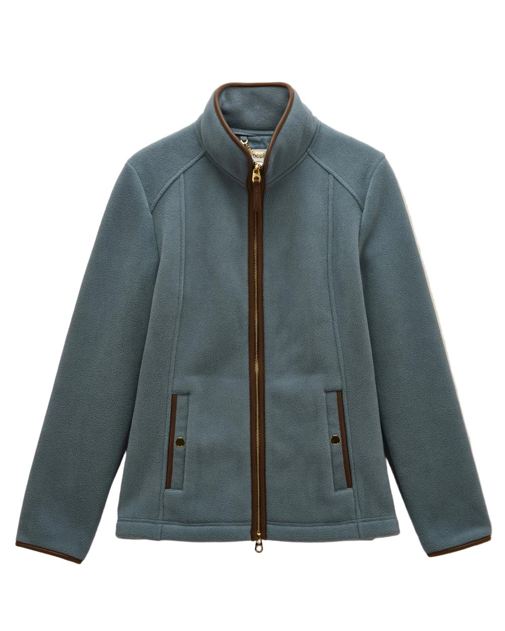 Blue Coloured Joules Womens Heritage Full Zip Through Fleece on white background 