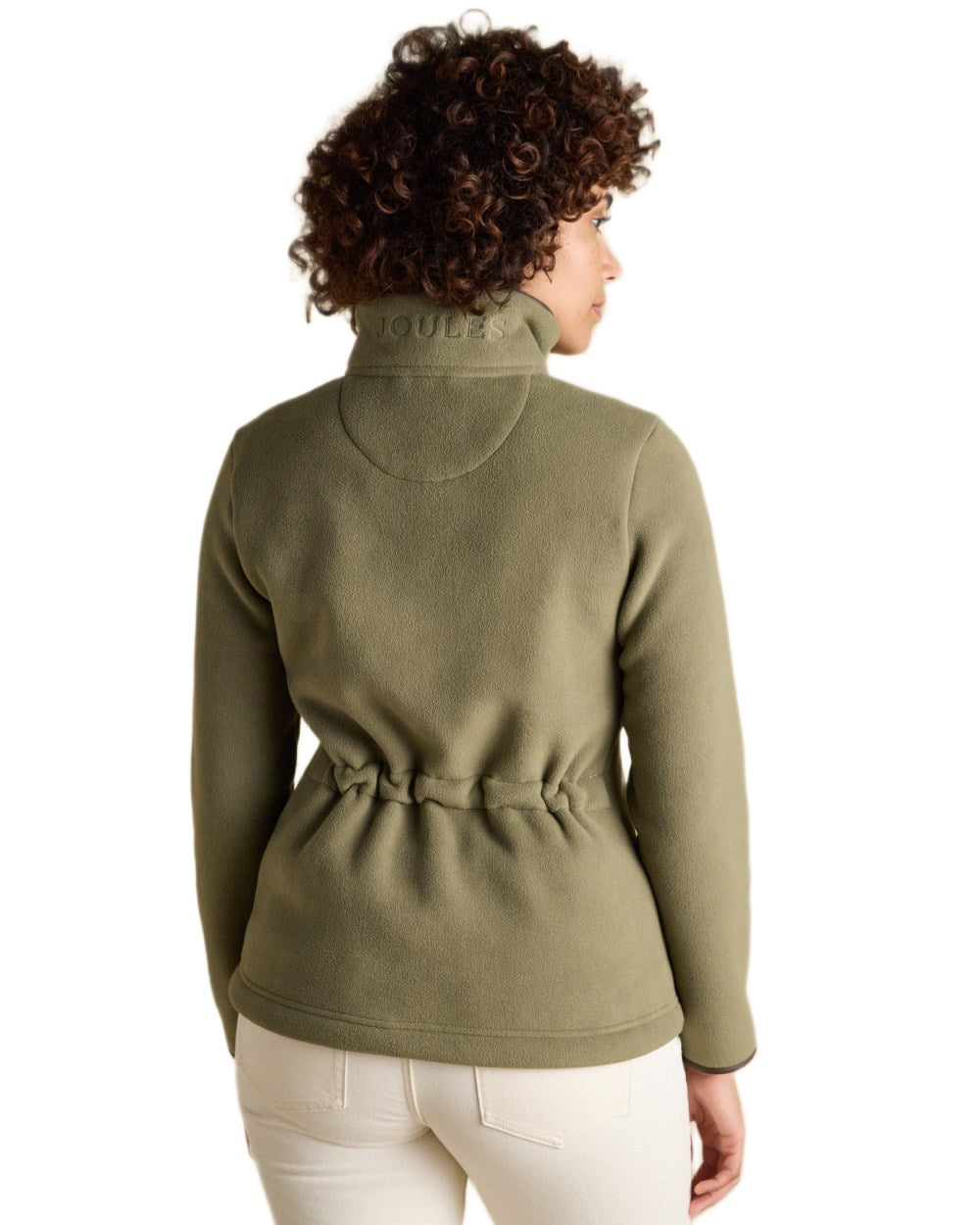Light Green Coloured Joules Womens Heritage Full Zip Through Fleece on white background 