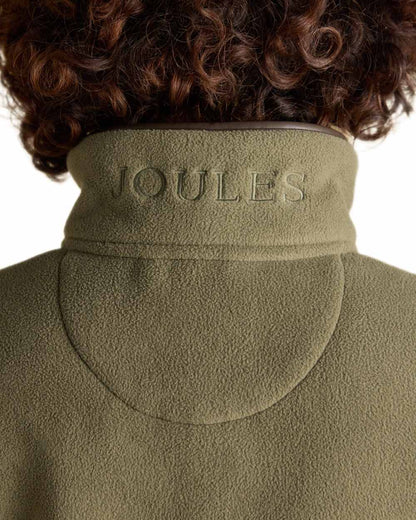 Light Green Coloured Joules Womens Heritage Full Zip Through Fleece on white background 