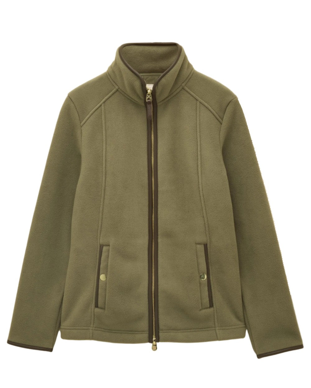 Light Green Coloured Joules Womens Heritage Full Zip Through Fleece on white background 