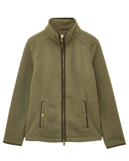 Light Green Coloured Joules Womens Heritage Full Zip Through Fleece on white background 